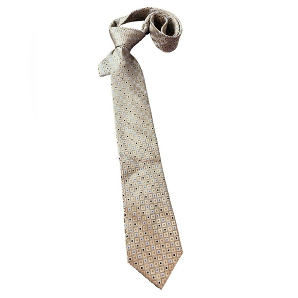 Michael Kors Gold Silk Tie Men's One Size - Picture 1 of 5